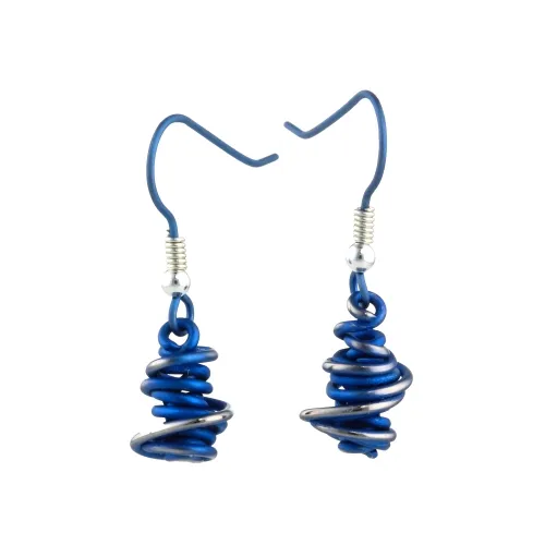 Chaos 12mm Blue Drop Earrings